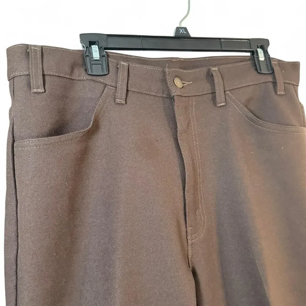VTG Levi’s 60s 70s Brown Twill Flat Front Trousers Slacks 37x26.5 Workwear